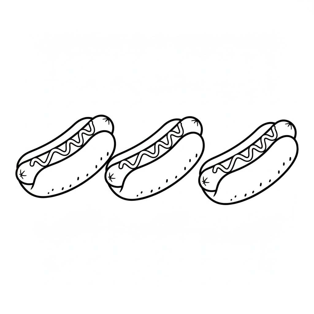 Ücretsiz Yazdırılabilir Sosisli Sandviç Boyama Sayfası