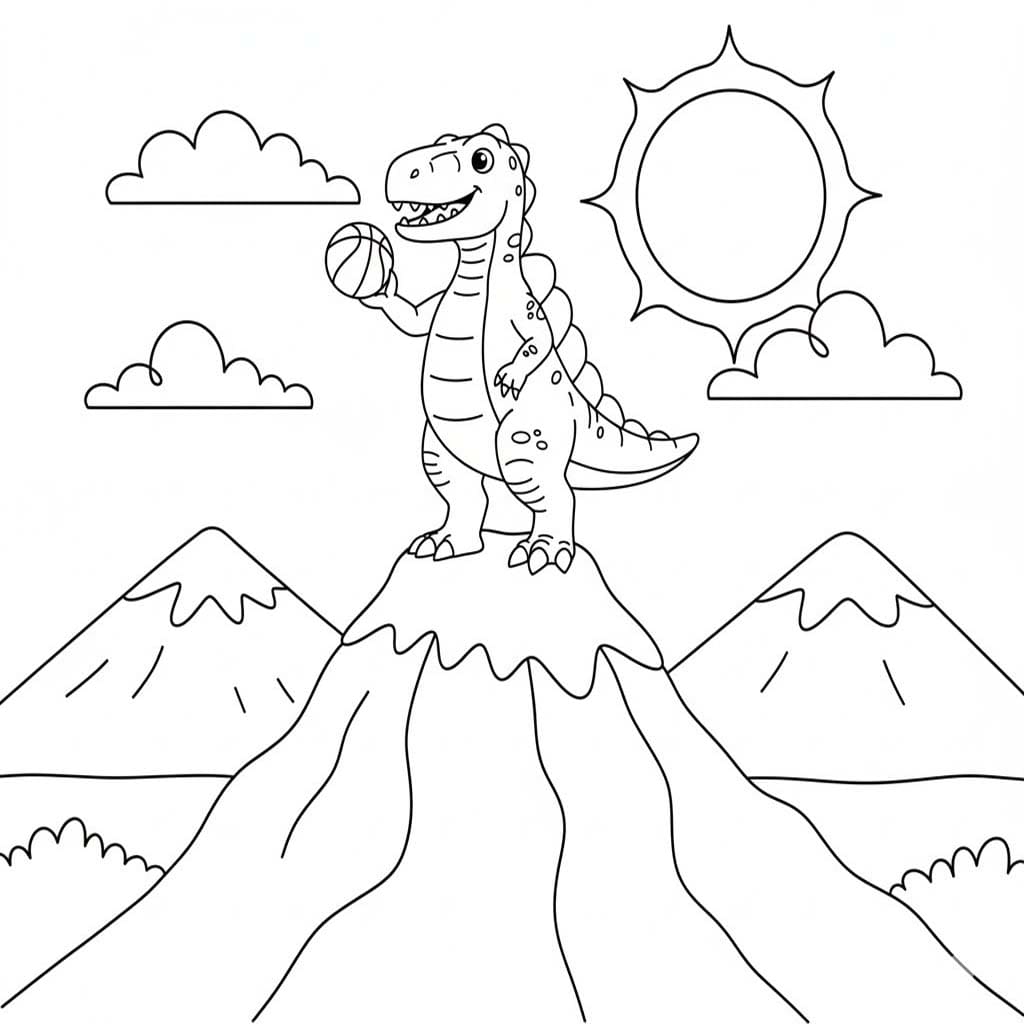 Ücretsiz Yazdırılabilir Spinosaurus Çizim Boyama Sayfası