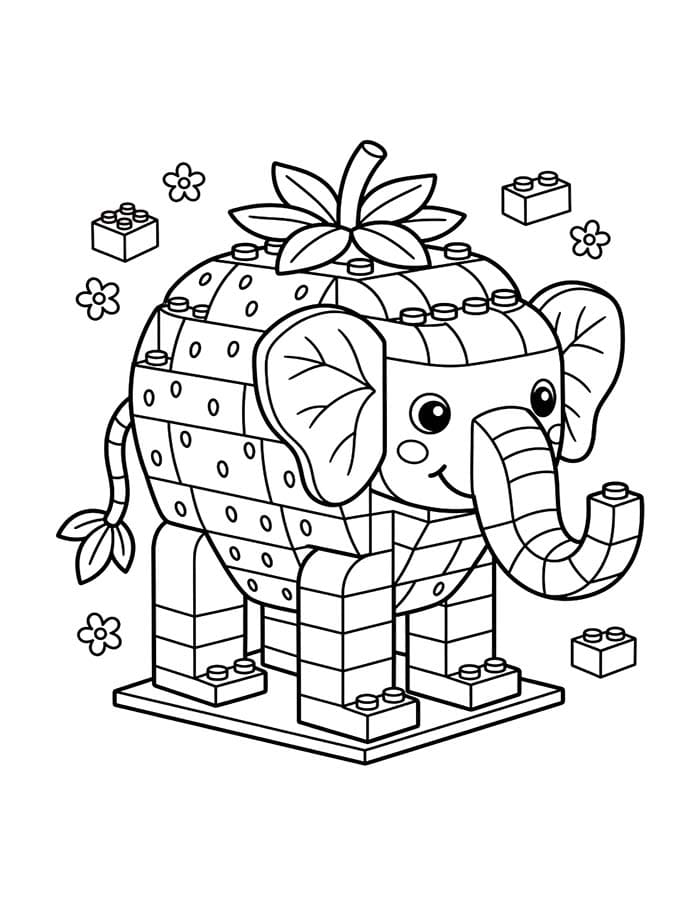 Ücretsiz Yazdırılabilir Strawberry Elephant resim Boyama Sayfası