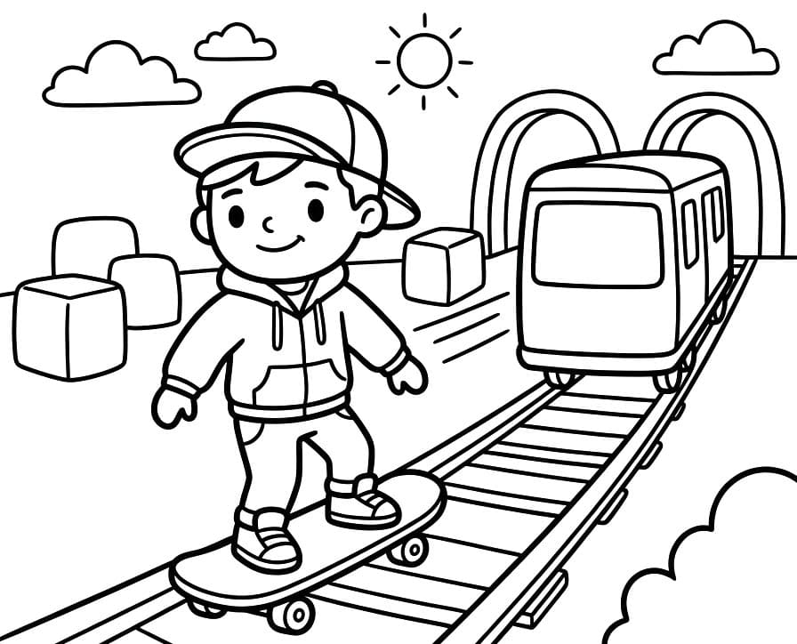 Ücretsiz Yazdırılabilir Subway Surfers resim Boyama Sayfası