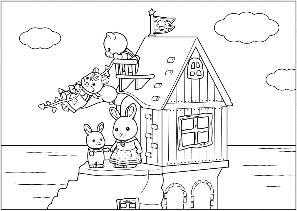 Ücretsiz Yazdırılabilir Sylvanian Families Çizim Boyama Sayfası