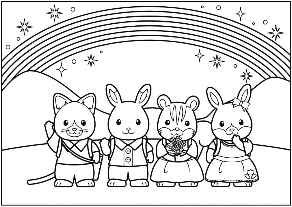 Ücretsiz Yazdırılabilir Sylvanian Families Boyama Sayfası