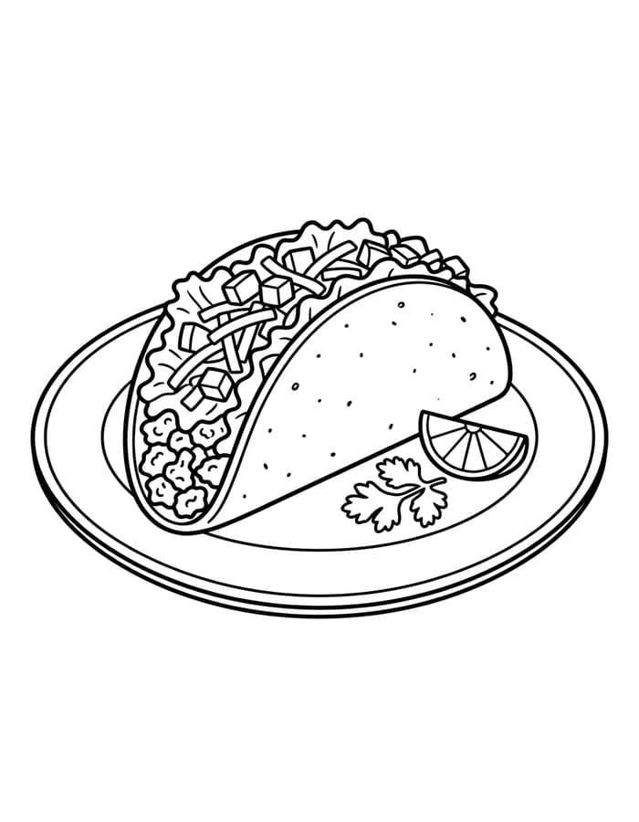 Ücretsiz Yazdırılabilir Taco Boyama Sayfası