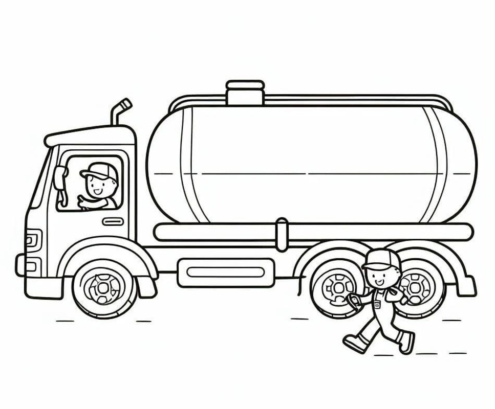 Ücretsiz Yazdırılabilir Tanker Kamyonu Boyama Sayfası