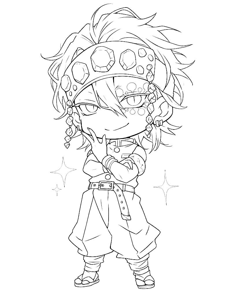 Ücretsiz Yazdırılabilir Tengen Uzui Çizim Boyama Sayfası