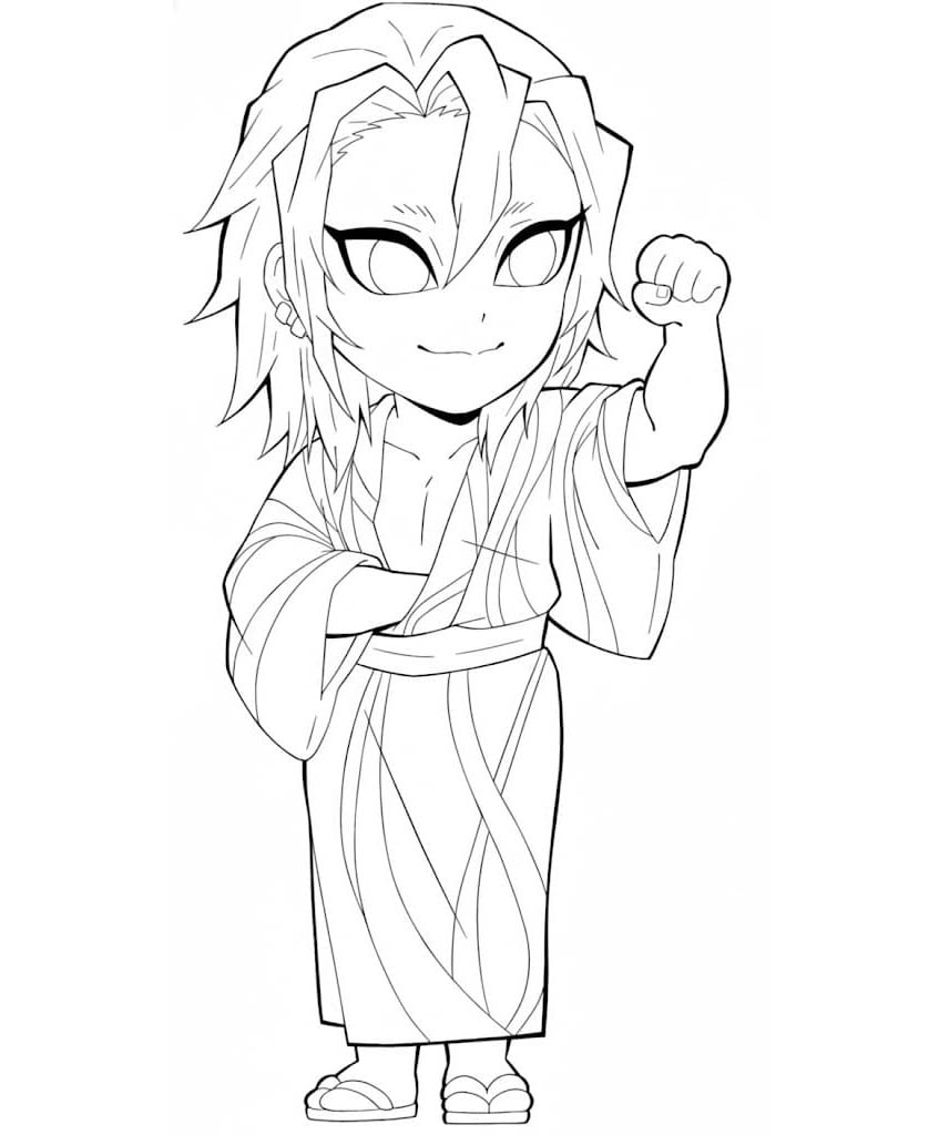 Ücretsiz Yazdırılabilir Tengen Uzui Boyama Sayfası