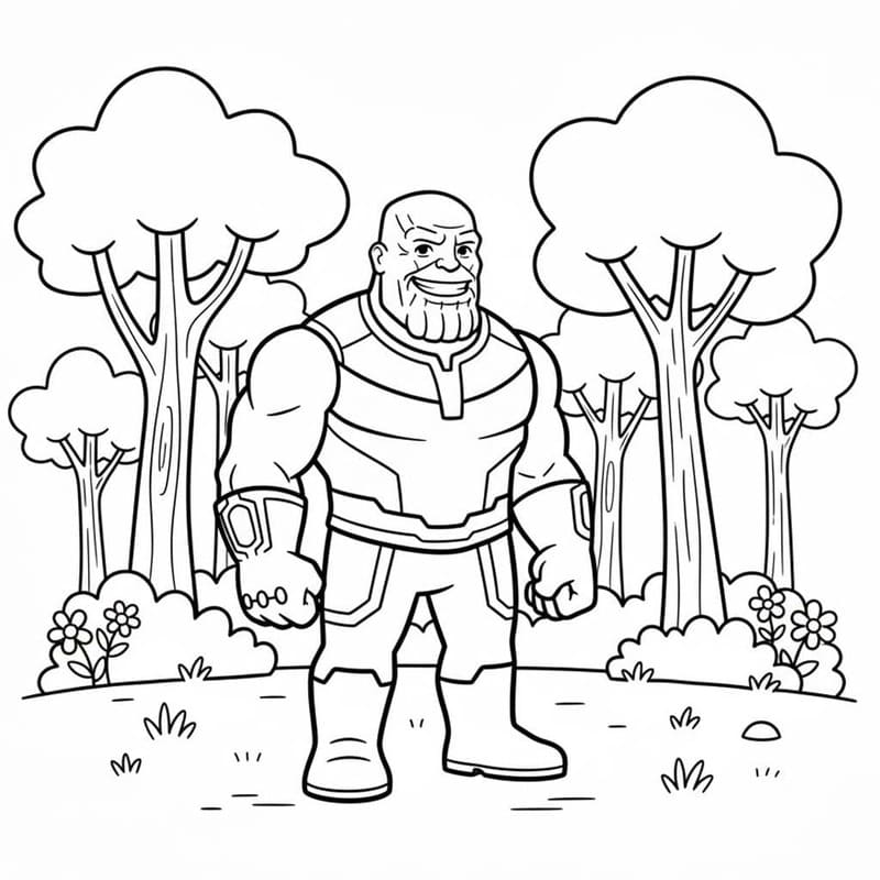 Ücretsiz Yazdırılabilir Thanos Çizim Boyama Sayfası