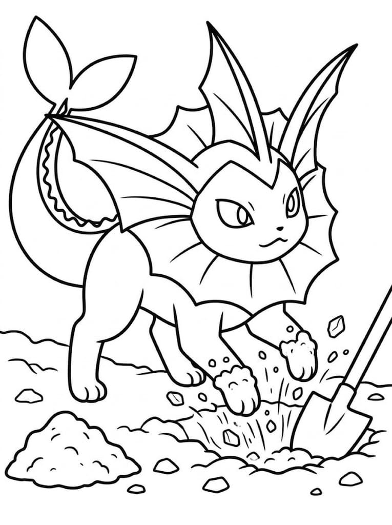 Ücretsiz Yazdırılabilir Vaporeon resim Boyama Sayfası