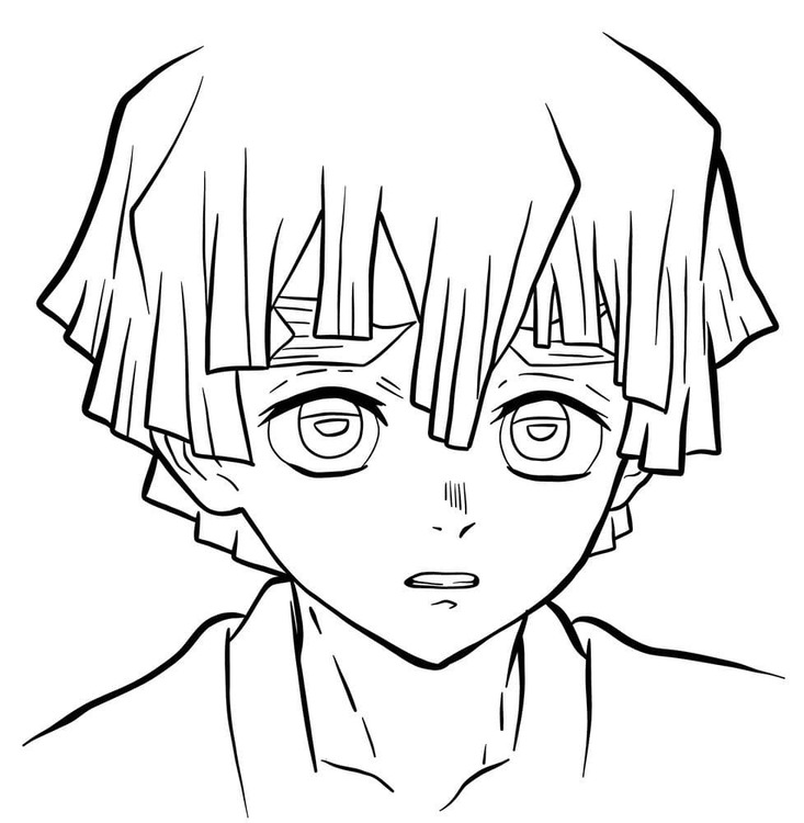 Ücretsiz Yazdırılabilir Zenitsu Agatsuma Boyama Sayfası
