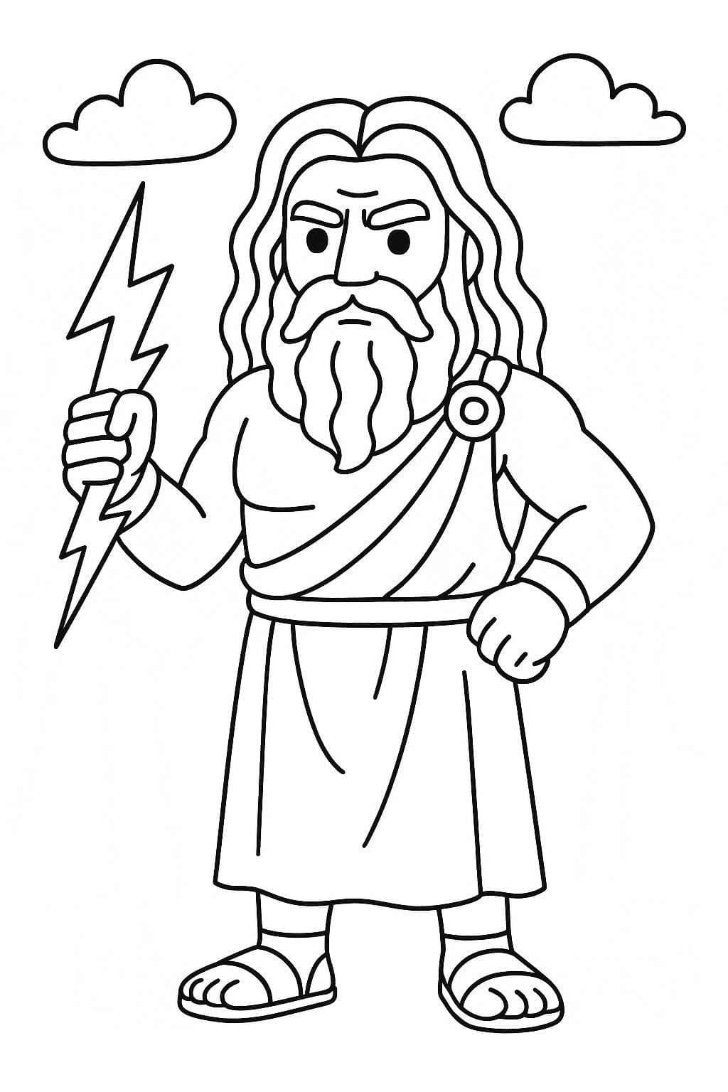 Ücretsiz Yazdırılabilir Zeus Boyama Sayfası