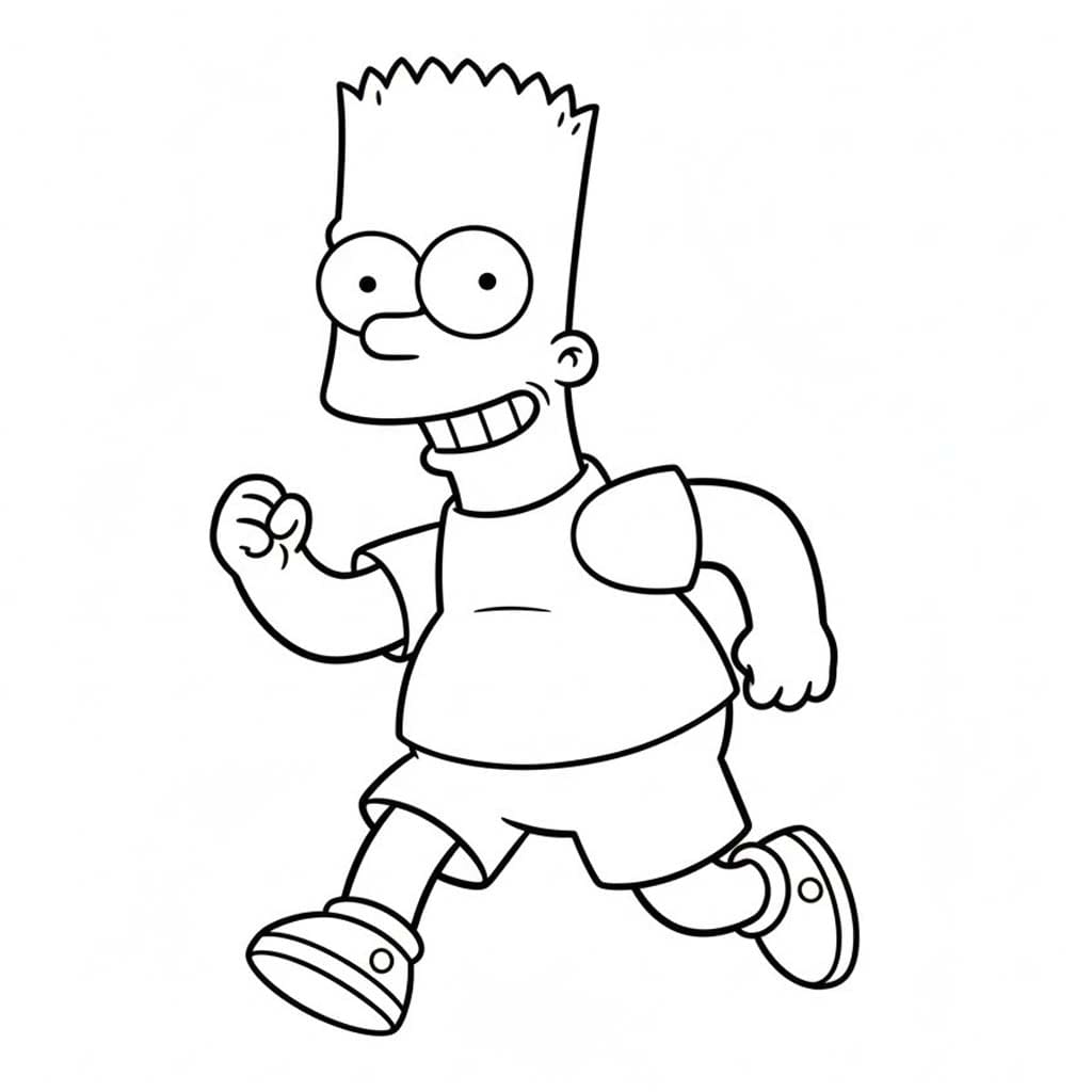 Ücretsiz yazdırılabilir Bart Simpson resim Boyama Sayfası
