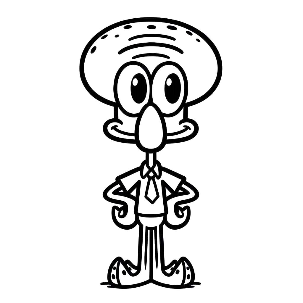 Ücretsiz yazdırılabilir Squidward Dokunaç Boyama Sayfası