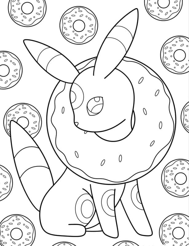 Umbreon çocuklar için kolay Boyama Sayfası