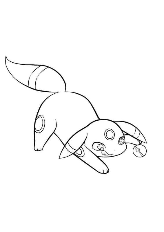 Umbreon çocuklar için yazdırılabilir Boyama Sayfası
