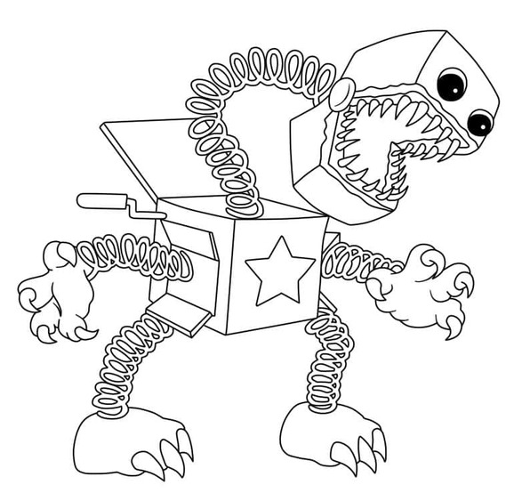 Ürkütücü Kutu Boo'yu çiz Boyama Sayfası