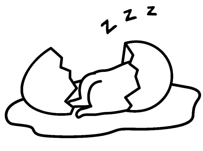 Uyuyan Gudetama'yı çiz Boyama Sayfası