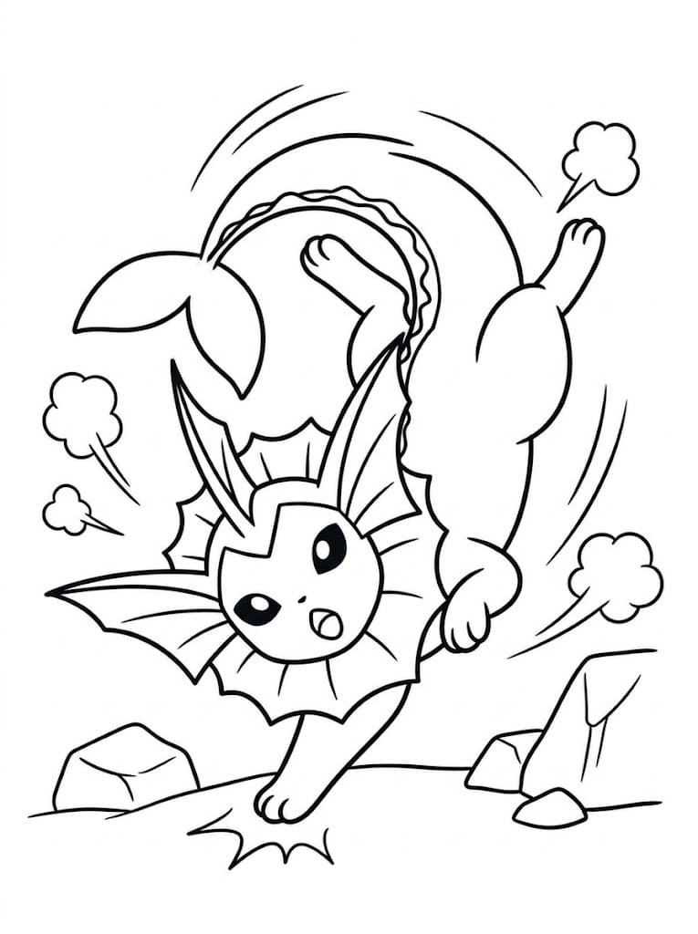 Vaporeon Çizim Boyama Sayfası