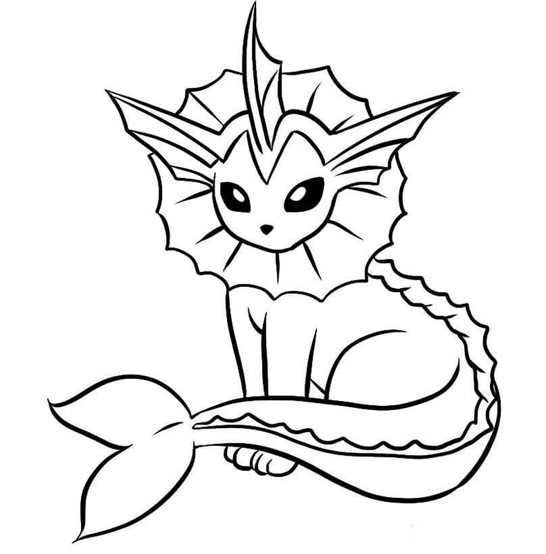 Vaporeon Kolay Çiz Boyama Sayfası