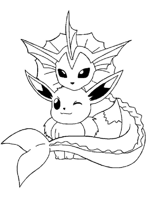 Vaporeon Yazdırılabilir Çiz Boyama Sayfası