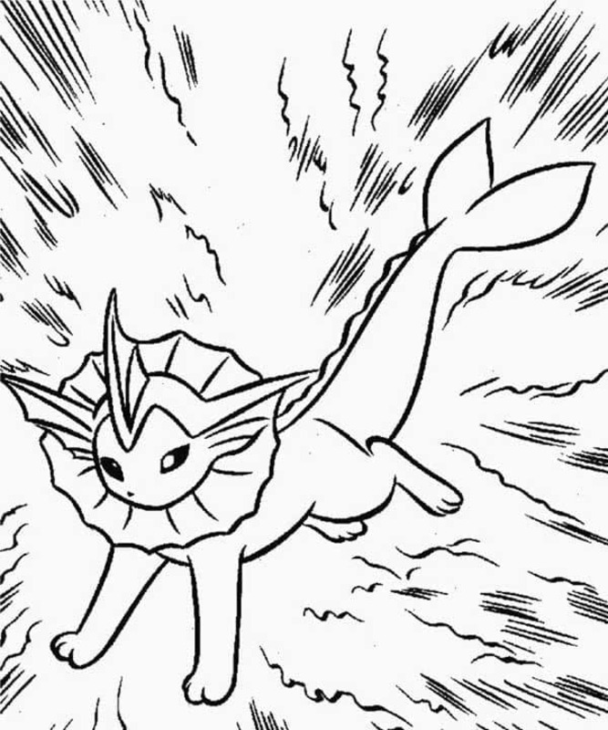 Vaporeon basit Çiz Boyama Sayfası