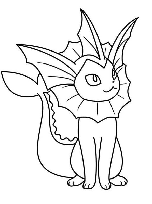 Vaporeon resim Boyama Sayfası
