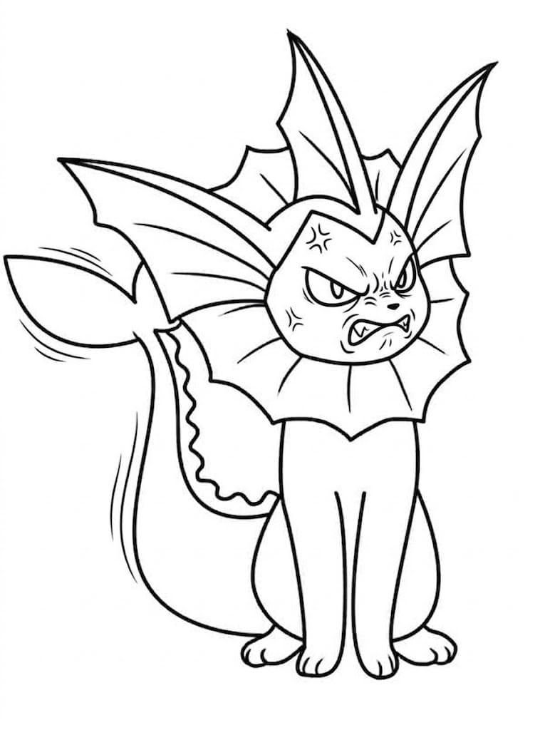 Vaporeon ücretsiz Boyama Sayfası