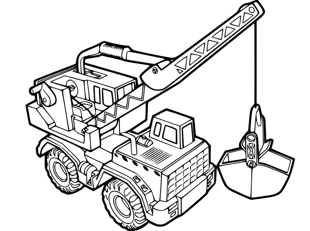 Vinç çocuklar için basit Boyama Sayfası