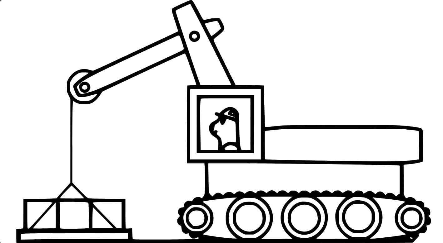 Vinç çocuklar için temel Boyama Sayfası