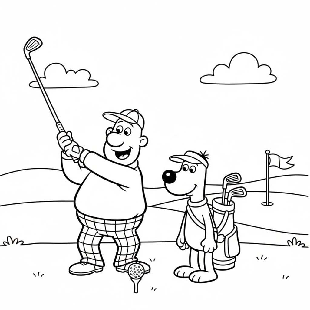 Wallace ve Gromit 1 Boyama Sayfası