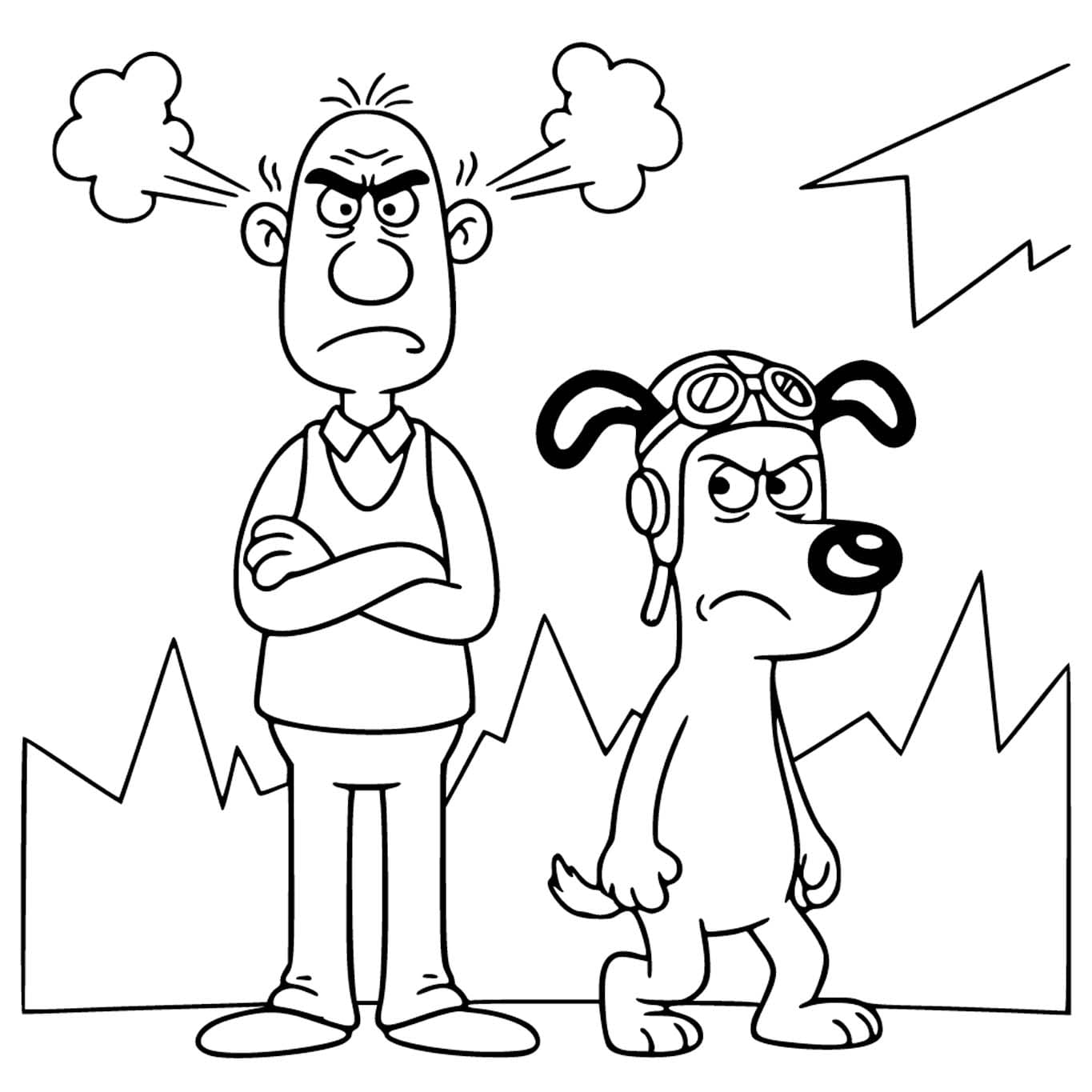 Wallace ve Gromit 2 Boyama Sayfası