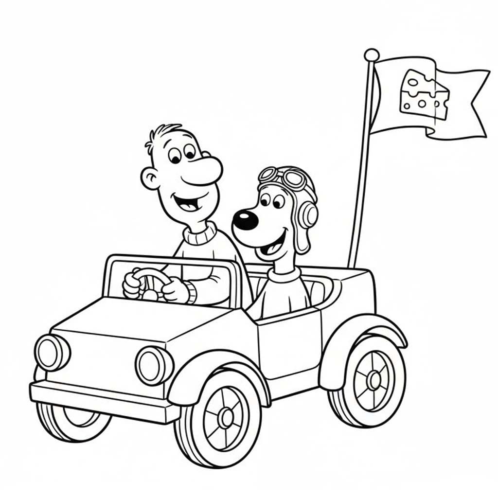 Wallace ve Gromit 4 Boyama Sayfası