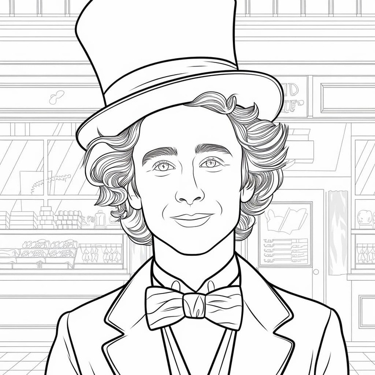 Willy Wonka Timothée Chalamet Boyama Sayfası