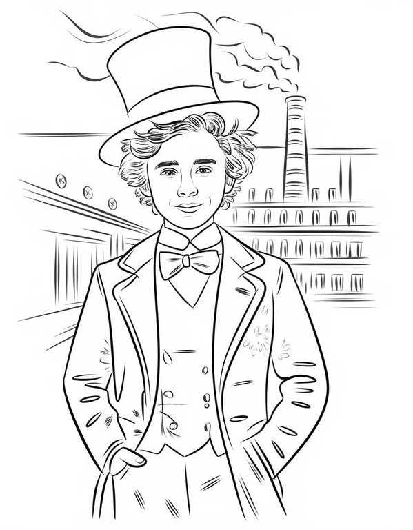 Willy Wonka resmi Boyama Sayfası