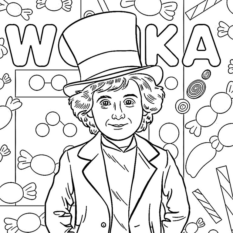 Wonka ücretsiz Boyama Sayfası