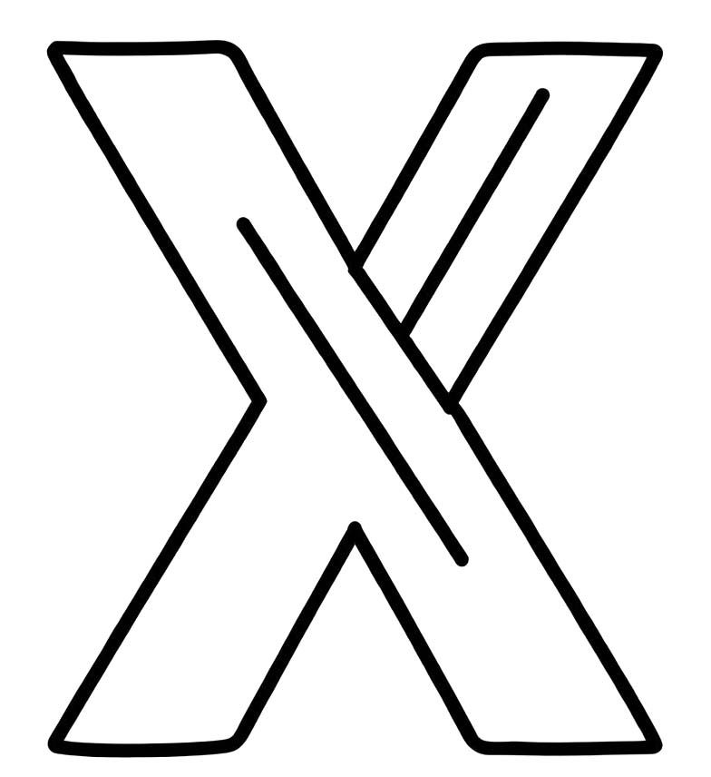 X Harfi kolay resim Boyama Sayfası
