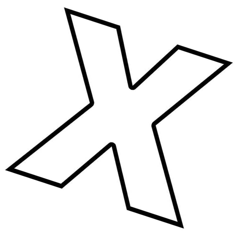 X Harfi yazdırılabilir resim Boyama Sayfası
