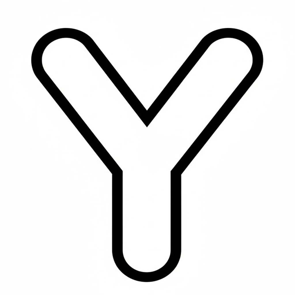 Y Harfi ücretsiz yazdırılabilir resim Boyama Sayfası