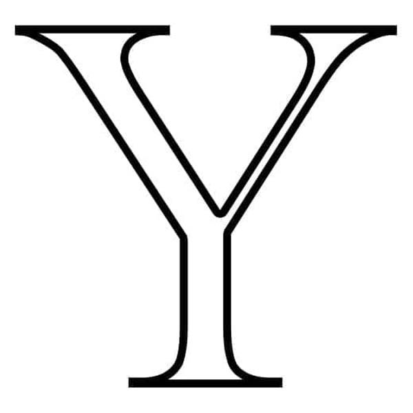 Y Harfi yazdırılabilir resim Boyama Sayfası