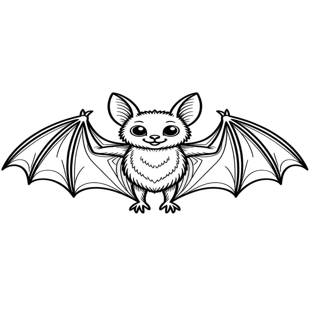 Yarasa çocuklar için ücretsiz Boyama Sayfası