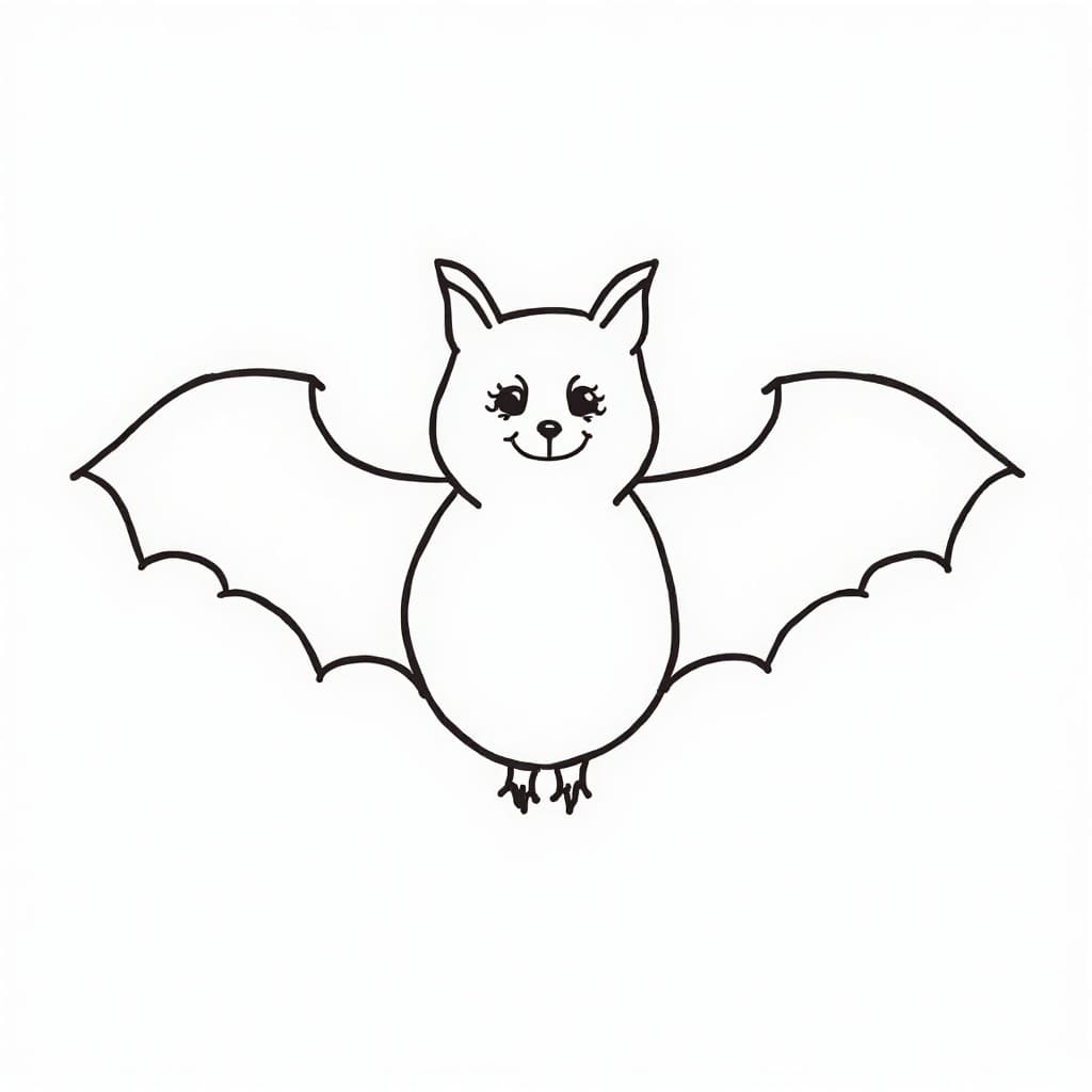 Yarasa çocuklar için yazdırılabilir Boyama Sayfası