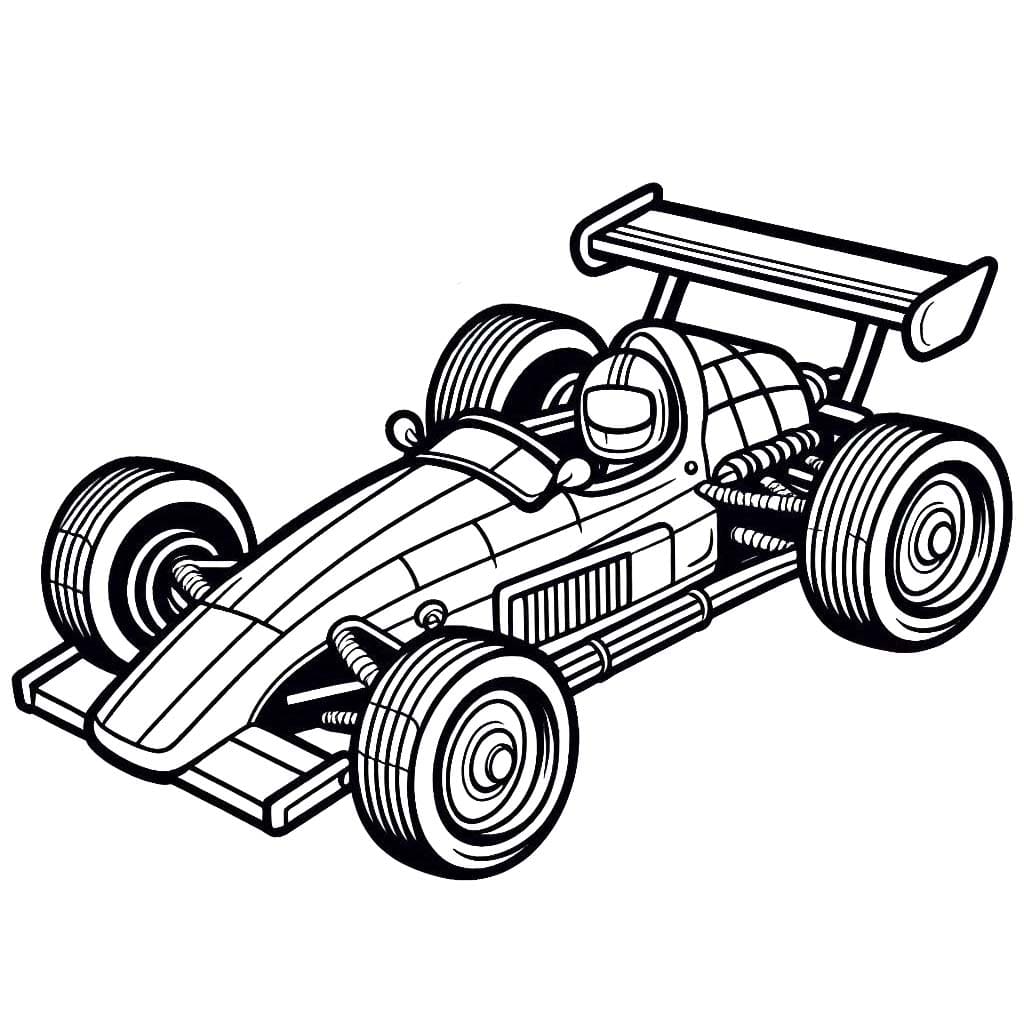 Yarış Arabası Temel Boyama Sayfası