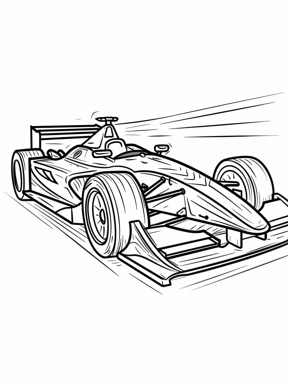 Yarış Arabası Ücretsiz Boyama Sayfası