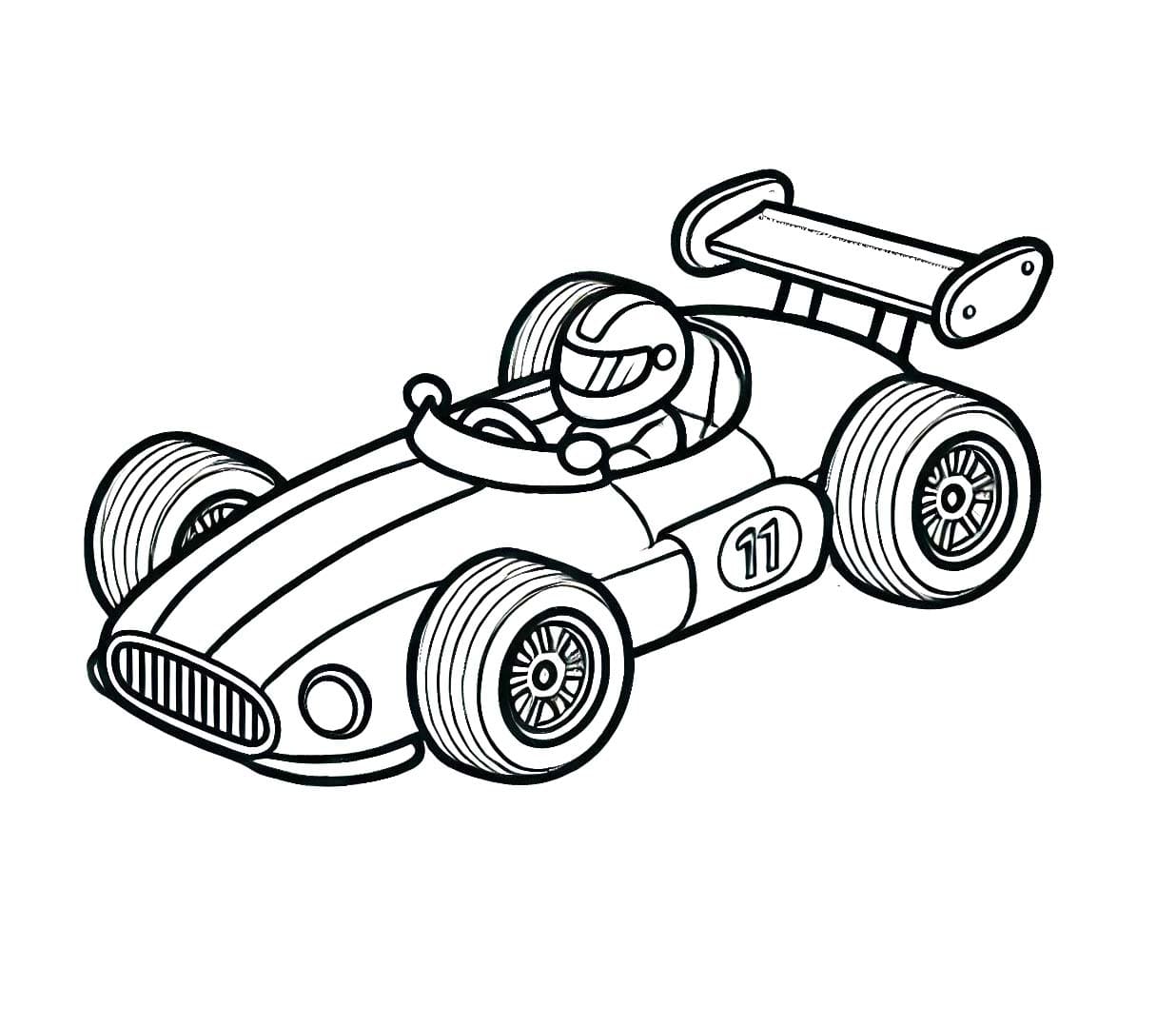 Yarış Arabası basit Boyama Sayfası