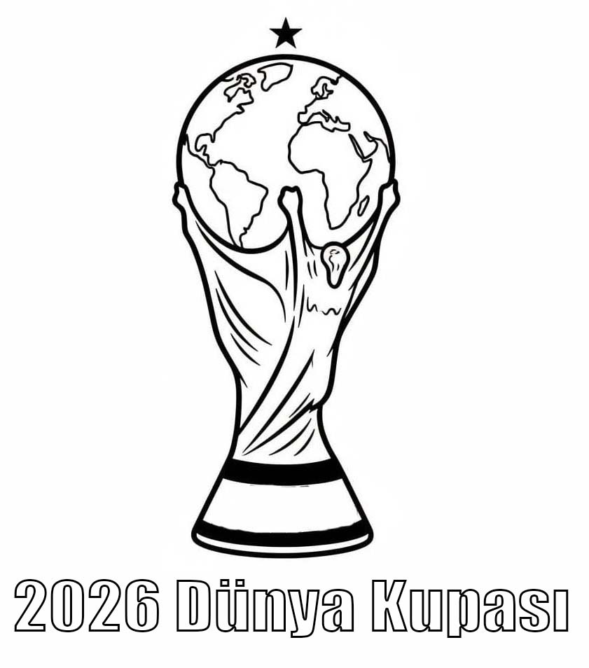 Yazdırılabilir 2026 Dünya Kupası resim Boyama Sayfası