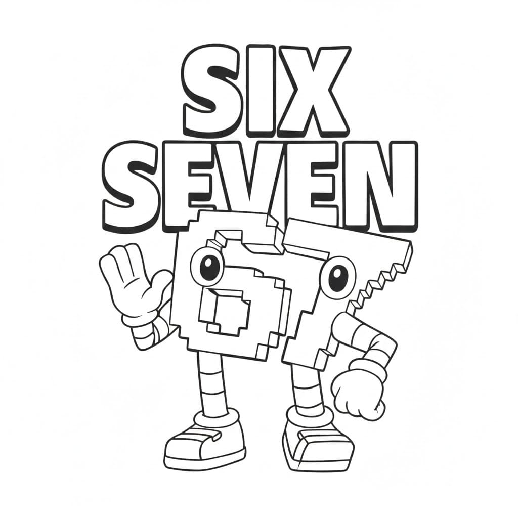 Yazdırılabilir 67 Brainrot Boyama Sayfası