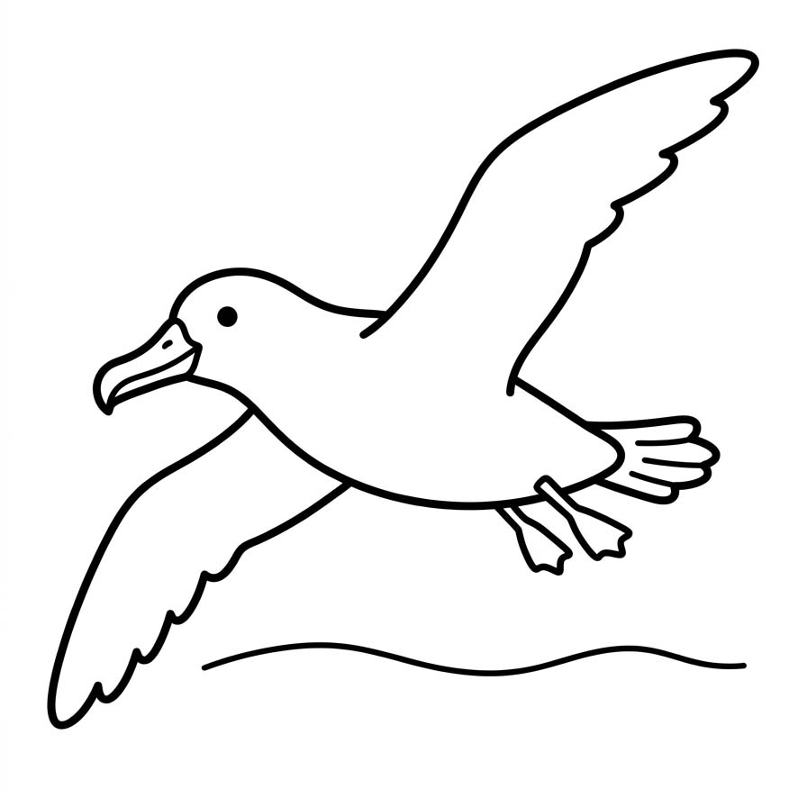 Yazdırılabilir Albatros Çizim Boyama Sayfası