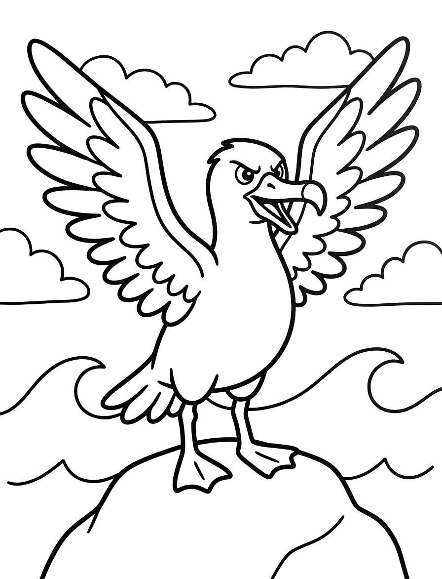 Yazdırılabilir Albatros resim Boyama Sayfası