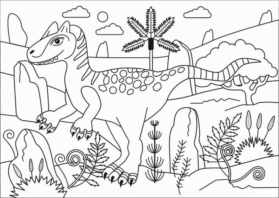 Yazdırılabilir Allosaurus Boyama Sayfası