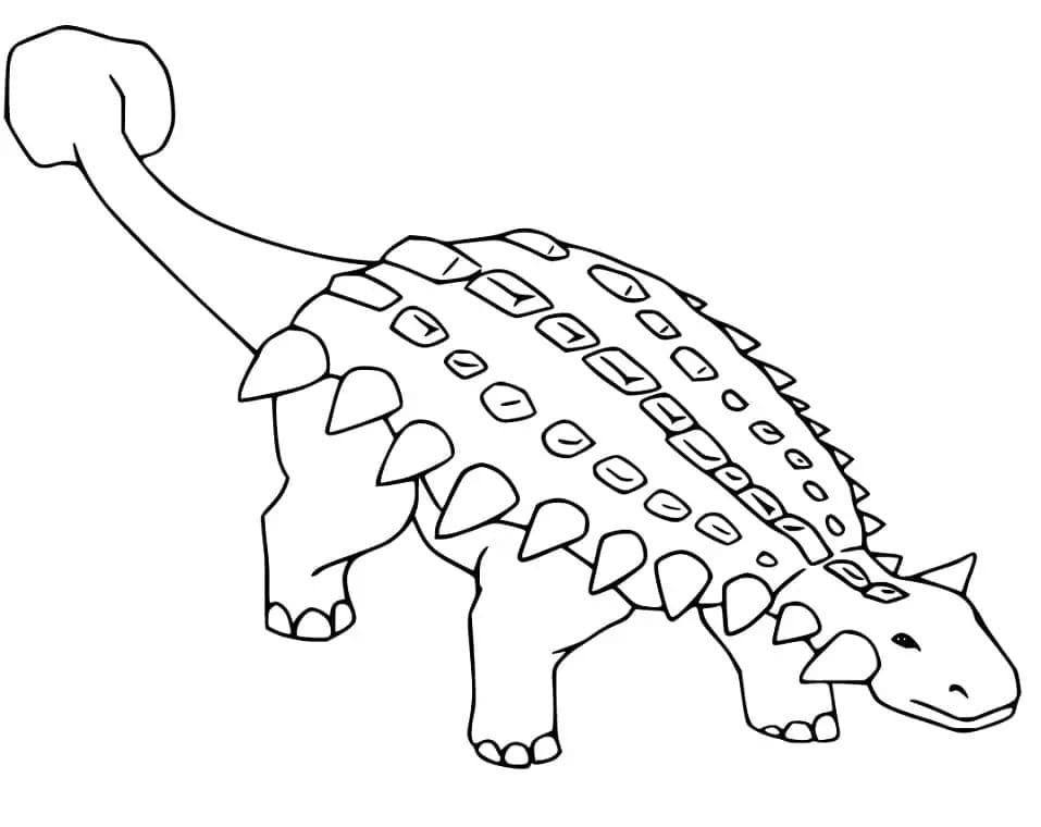 Yazdırılabilir Ankylosaurus Çizim Boyama Sayfası