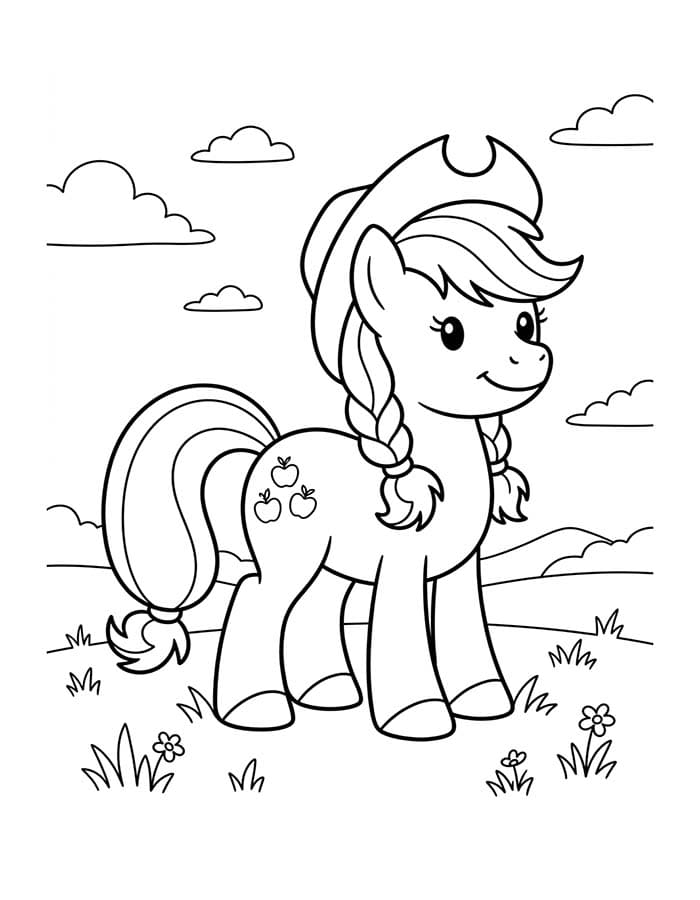 Yazdırılabilir Applejack Çizim Boyama Sayfası
